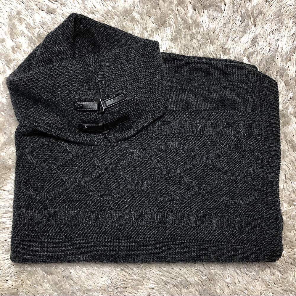 Catherine Maladreno Wool Blend Turtleneck Poncho
